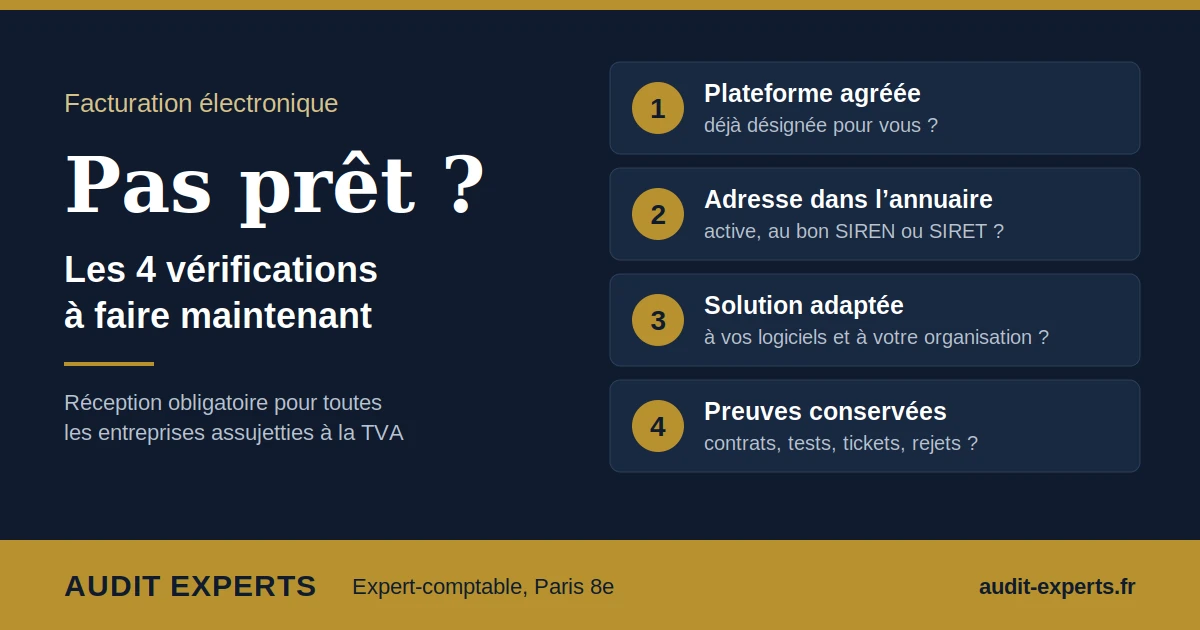 Lire la suite à propos de l’article Facturation électronique : pas prêt ? Les 4 vérifications à faire