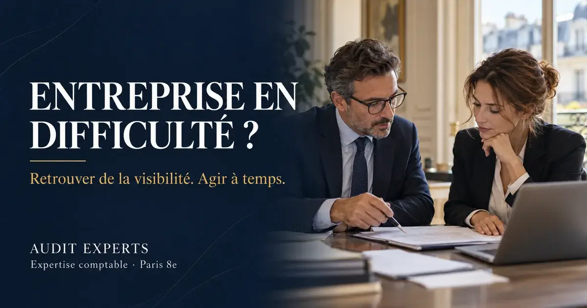 Illustration : entretien d’analyse financière entre un conseil et la dirigeante d’une entreprise en difficulté