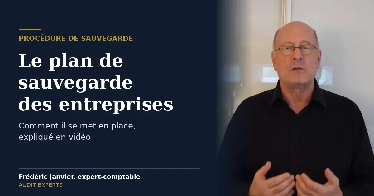 Plan de sauvegarde des entreprises : Frédéric Janvier, expert-comptable, explique sa mise en place en vidéo